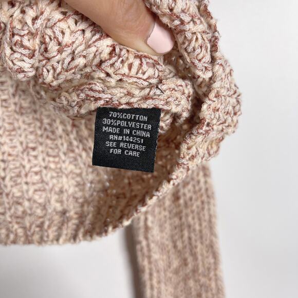 Moon & Madison XSmall XS Red Cream Marled Knit Sweater Crew Neck Womens Cotton - Picture 7 of 8